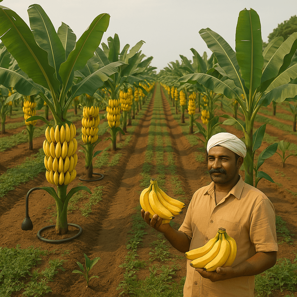 Intensive Banana Cultivation: Less Space, More Yield, More Profit